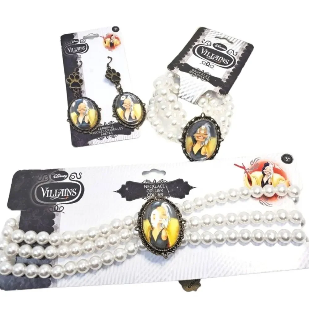 Disney Cruella De Vil Pearl Jewelry Pack | White Pearls